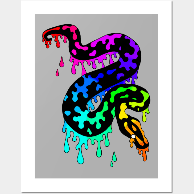 Rainbow Ball Python Wall Art by Tinker and Bone Studio